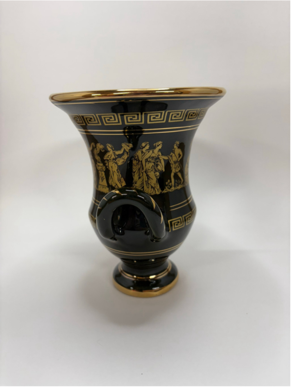 Dakas Keramik Rhodos 24k Gold Greek Style Vase Green and Gold - Picture 4 of 8